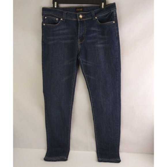 Izzi Jeans USA Women's Jeweled Whiskered Metallic Embroidered Jeans Size 15 - Picture 1 of 9